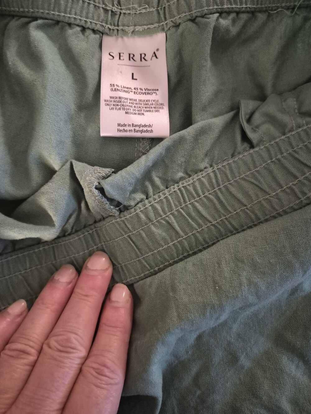 Serra Sage Green Athletic Linen-Blend Shorts - Picture 5 of 7